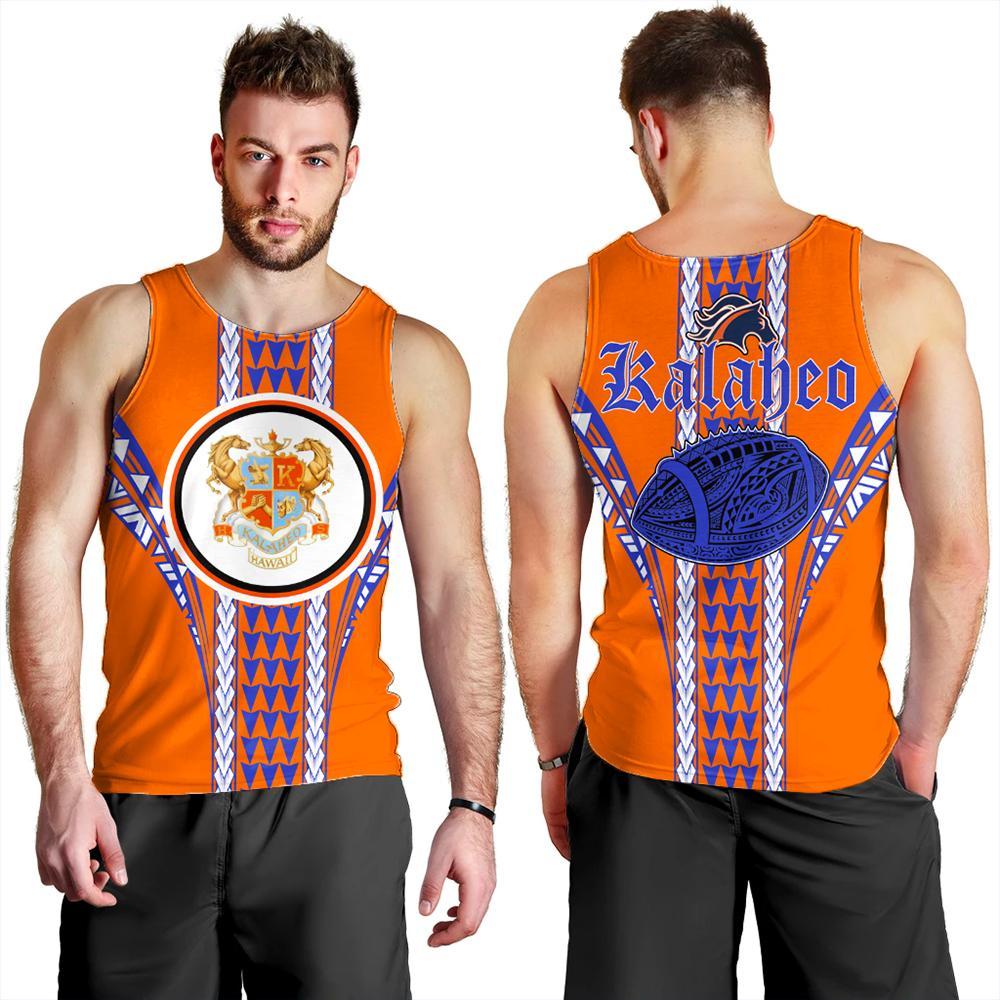 Hawaii Men's Tank Top - Kalaheo High Football Jersey Men's Tank Top - AH Orange - Polynesian Pride