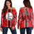 Hawaii - Lahainaluna High Football Jersey Women's Off Shoulder Sweater - AH Red - Polynesian Pride