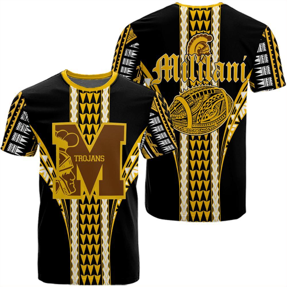 Hawaii Mililani High Football Jersey T Shirt Unisex Yellow - Polynesian Pride