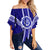 Hawaii - Moanalua High Football Jersey Off Shoulder Waist Wrap Top - AH Female Blue - Polynesian Pride