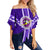 Hawaii - Pearl City High Football Jersey Off Shoulder Waist Wrap Top - AH Female Purple - Polynesian Pride