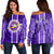 Hawaii - Pearl City High Football Jersey Women's Off Shoulder Sweater - AH Purple - Polynesian Pride