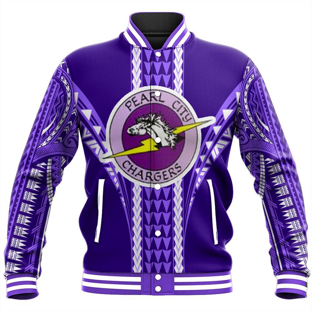 Hawaii Baseball Jacket - Pearl City High Baseball Jacket - AH Unisex Purple - Polynesian Pride