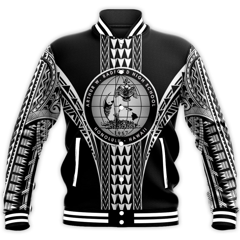 Hawaii Baseball Jacket - Radford High Baseball Jacket - AH Unisex Black - Polynesian Pride