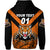 Custom Papua New Guinea Lae Snax Tigers Zip Hoodie Rugby Original Style Orange, Custom Text and Number LT8 - Polynesian Pride