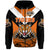 Papua New Guinea Lae Snax Tigers Zip Hoodie Rugby Simple Style Black LT8 - Polynesian Pride