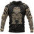 Tiki Maori Tattoo All Over Hoodie Gold Unisex Gold - Polynesian Pride