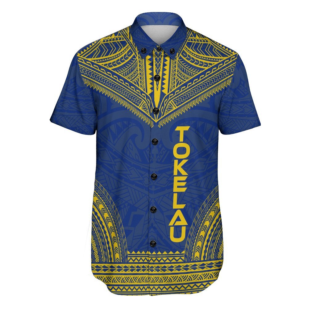 Tokelau Polynesian Chief Shirt - Flag Version Men Blue - Polynesian Pride