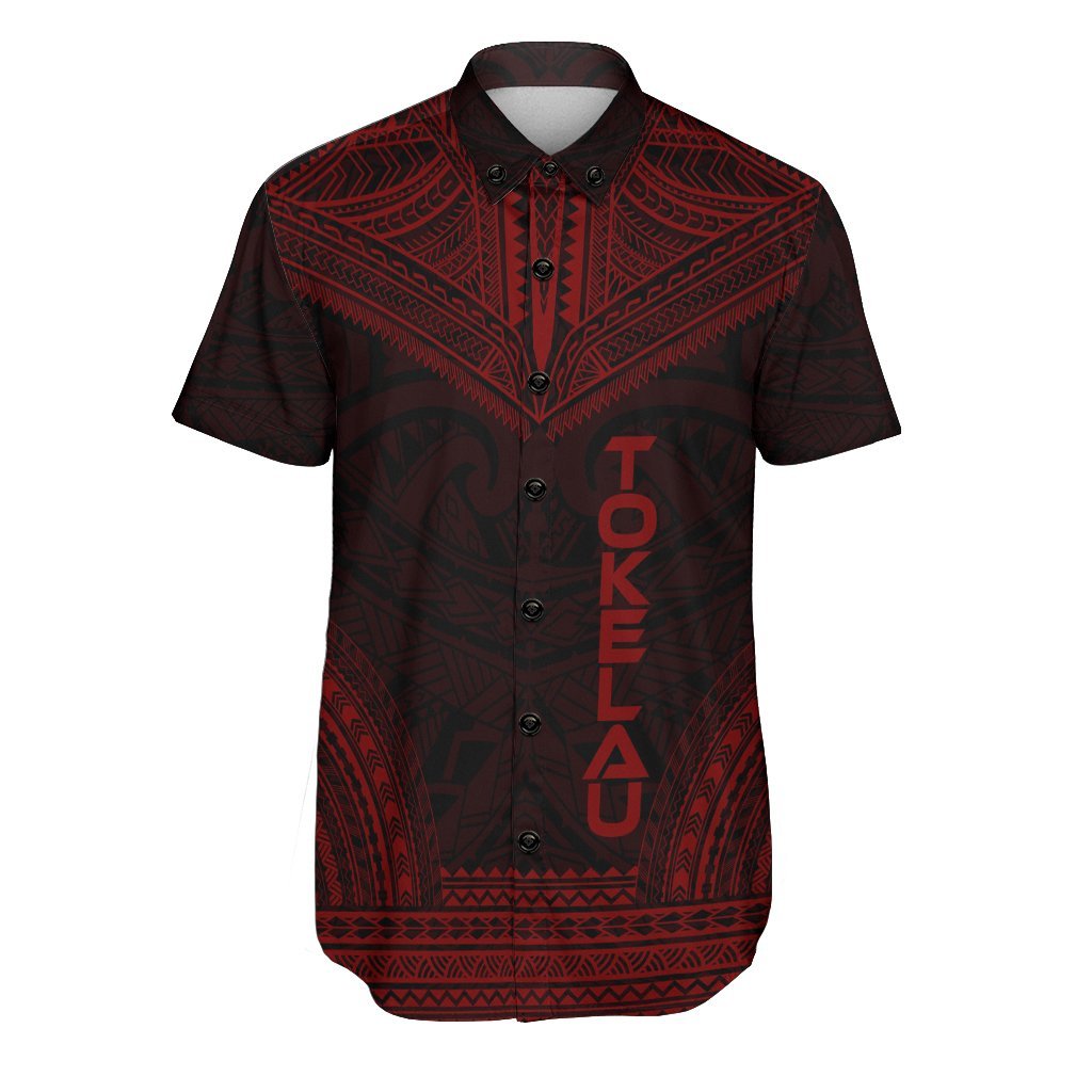 Tokelau Polynesian Chief Shirt - Red Version Men Red - Polynesian Pride