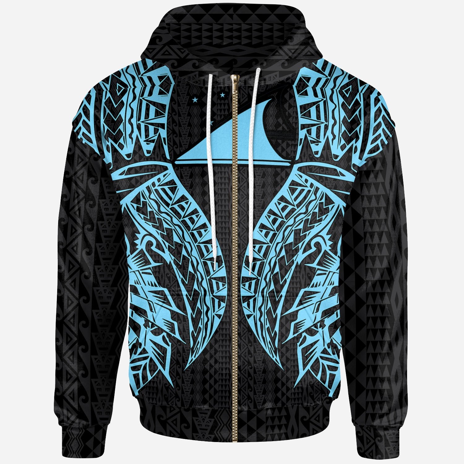 Tokelau Zip up Hoodie Polynesian Lion Head Neon Style Unisex Neon - Polynesian Pride