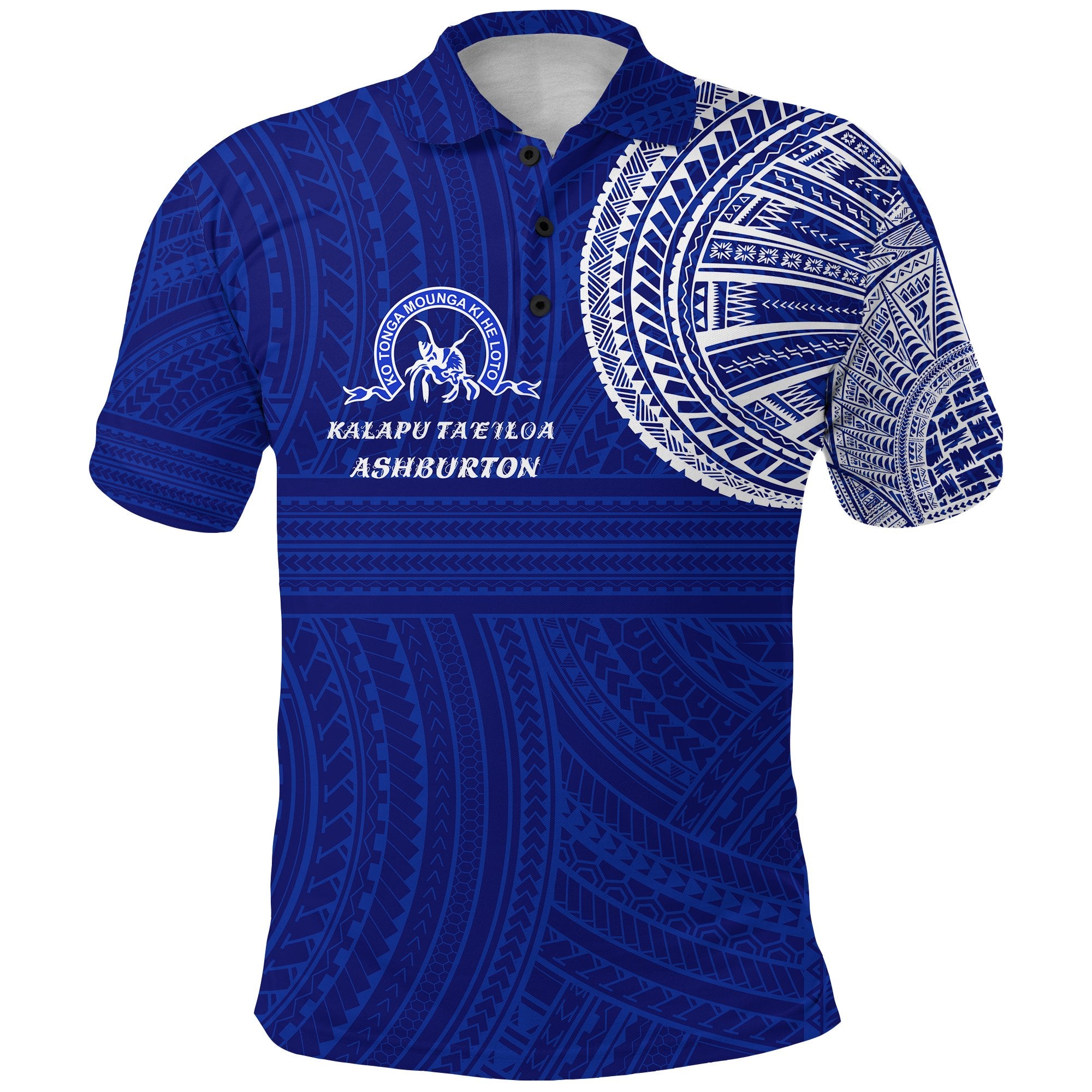 Ko Tonga Polo Shirt Kalapu Taeiloa Ashburton Unisex Blue - Polynesian Pride