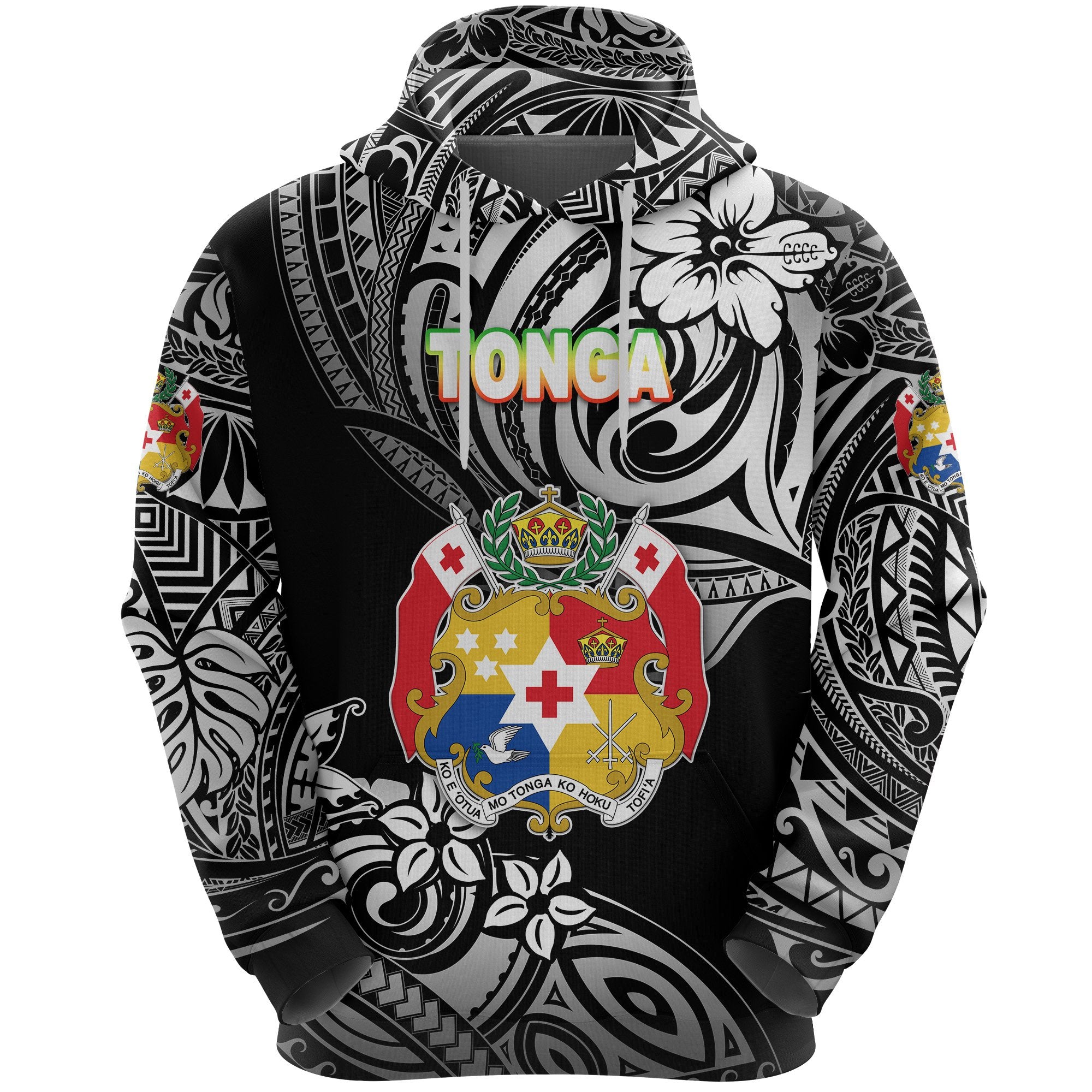 Custom Mate Maa Tonga Rugby Hoodie Polynesian Unique Vibes, Custom Text and Number Black Unisex Black - Polynesian Pride