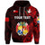 Custom Tonga Coat of Arms Zip Hoodie Simple Vibes Red LT8 - Polynesian Pride