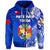 Custom Tonga Coat of Arms Zip Hoodie Simple Vibes Blue, Custom Text and Number LT8 - Polynesian Pride