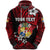 Custom Mate Maa Tonga Rugby Zip Hoodie Polynesian Unique Vibes Red Unisex Red - Polynesian Pride