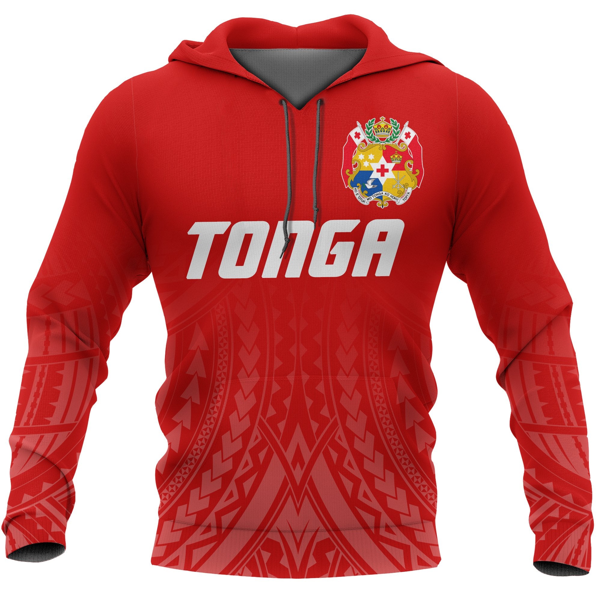 Tonga Coat of Arm Polynesian Hoodie Unisex Red - Polynesian Pride