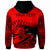 Tonga Custom Zip up Hoodie Youthful Dynamic Style Red Neon Color - Polynesian Pride