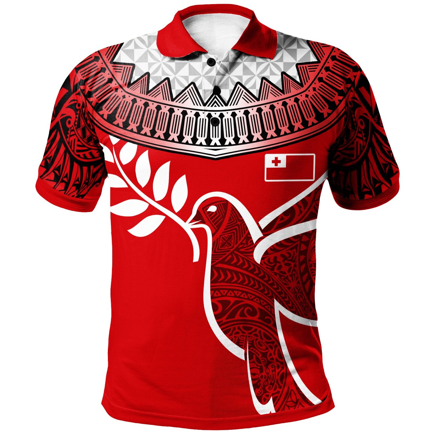 Tonga Custom Polo Shirt Tonga Sport Unisex Red - Polynesian Pride