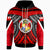 Tonga Zip up Hoodie Tooth Shaped Necklace Red Unisex Red - Polynesian Pride