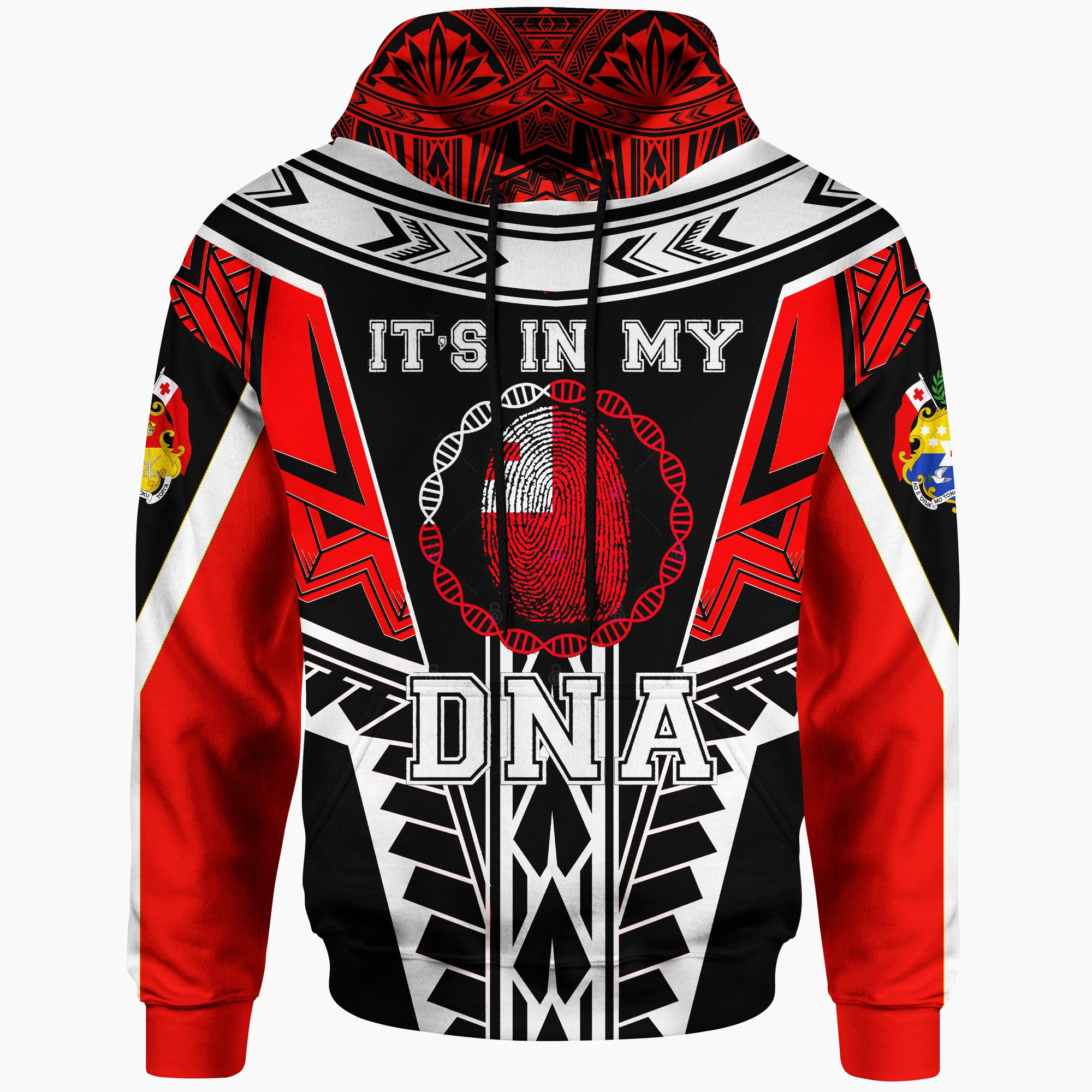 Tonga Hoodie Its In My DNA Red Color Unisex Red - Polynesian Pride