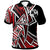 Tonga Polo Shirt Tribal Flower Special Pattern Red Color Unisex Black - Polynesian Pride