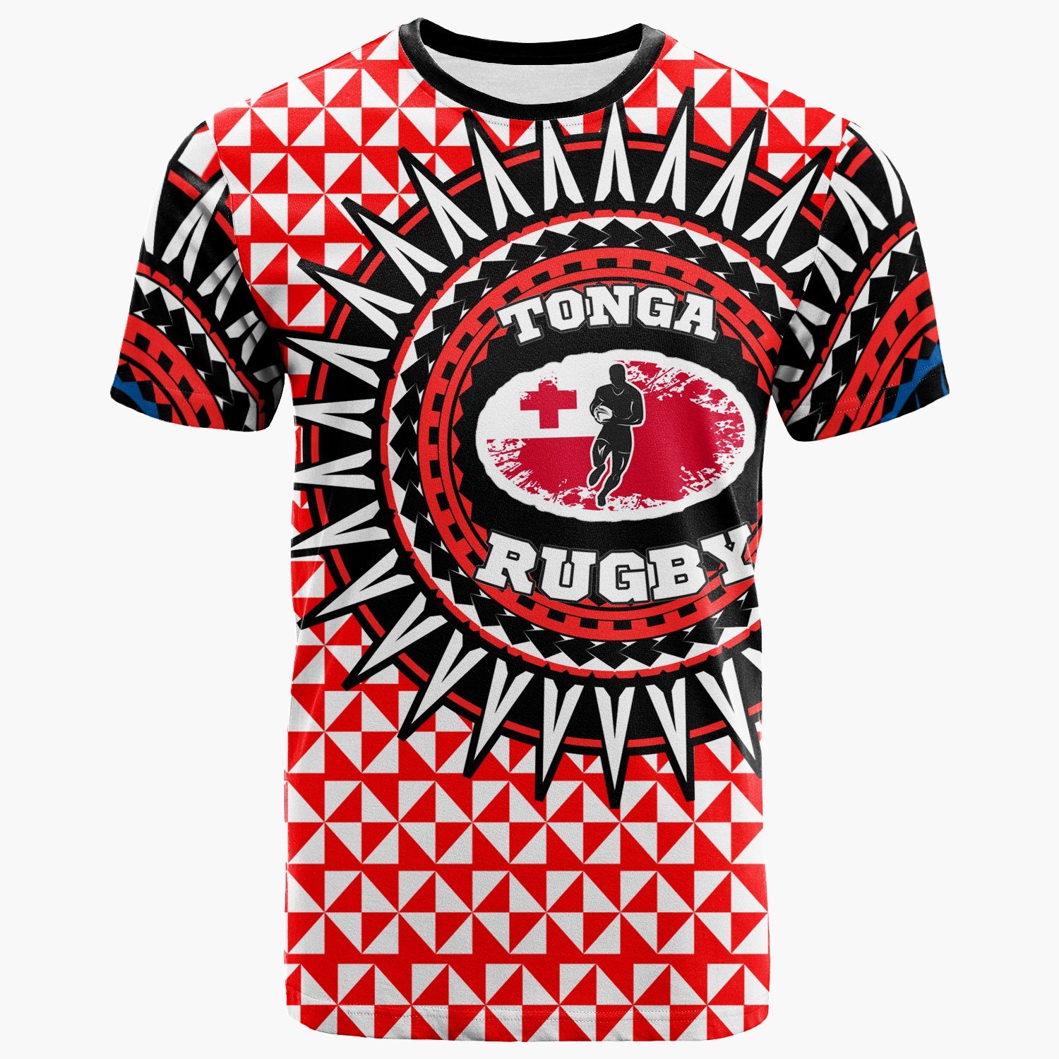 Tonga T Shirt Rugby Style Unisex Red - Polynesian Pride