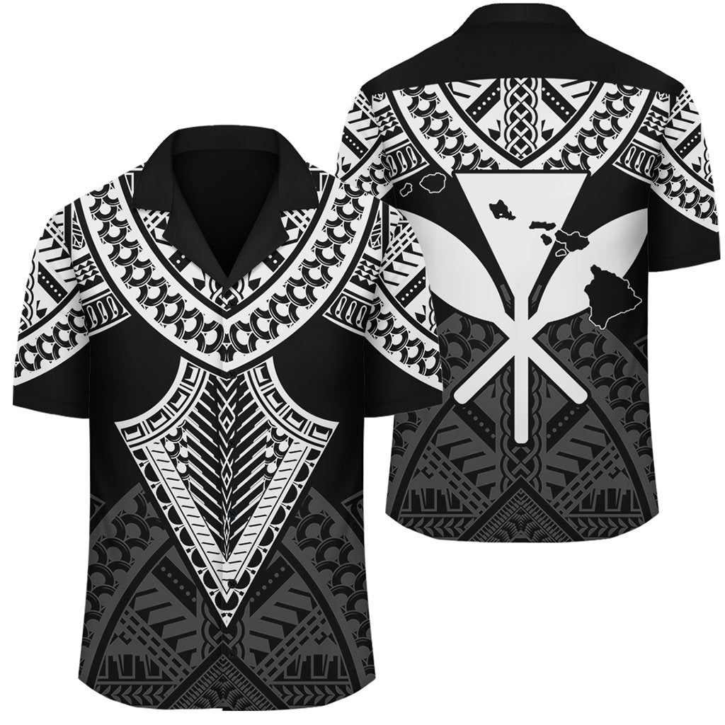 Hawaii Polynesian Limited Hawaiian Shirt - Tab Style White - AH Unisex Black - Polynesian Pride