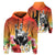 Hawaii Summer King Hibiscus Plumeria Hoodie Unisex Orange - Polynesian Pride