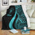 Niue Premium Blanket - Turquoise Polynesian Tentacle Tribal Pattern - Polynesian Pride