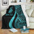 New Caledonia Custom Personalised Premium Blanket - Turquoise Polynesian Tentacle Tribal Pattern Crest - Polynesian Pride