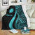 Nauru Premium Blanket - Turquoise Polynesian Tentacle Tribal Pattern - Polynesian Pride