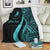 Yap Custom Personalised Premium Blanket - Turquoise Polynesian Tentacle Tribal Pattern - Polynesian Pride