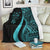 Fiji Premium Blanket - Turquoise Polynesian Tentacle Tribal Pattern Crest - Polynesian Pride