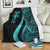 Fiji Premium Blanket - Turquoise Polynesian Tentacle Tribal Pattern - Polynesian Pride