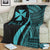 Wallis And Futuna Custom Personalised Premium Blanket - Turquoise Polynesian Tentacle Tribal Pattern - Polynesian Pride