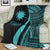 Nauru Premium Blanket - Turquoise Polynesian Tentacle Tribal Pattern - Polynesian Pride