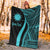 Nauru Custom Personalised Premium Blanket - Turquoise Polynesian Tentacle Tribal Pattern - Polynesian Pride