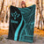 Kosrae Premium Blanket - Turquoise Polynesian Tentacle Tribal Pattern - Polynesian Pride