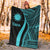 Nauru Premium Blanket - Turquoise Polynesian Tentacle Tribal Pattern - Polynesian Pride