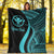 Hawaii Custom Personalised Premium Blanket - Turquoise Polynesian Tentacle Tribal Pattern - Polynesian Pride