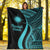 Marshall Islands Premium Blanket - Turquoise Polynesian Tentacle Tribal Pattern - Polynesian Pride