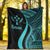 Kosrae Premium Blanket - Turquoise Polynesian Tentacle Tribal Pattern - Polynesian Pride