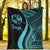 Tonga Premium Blanket - Turquoise Polynesian Tentacle Tribal Pattern - Polynesian Pride