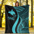 Papua New Guinea Premium Blanket - Turquoise Polynesian Tentacle Tribal Pattern - Polynesian Pride