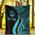 Guam Custom Personalised Premium Blanket - Turquoise Polynesian Tentacle Tribal Pattern - Polynesian Pride