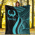 Pohnpei Custom Personalised Premium Blanket - Turquoise Polynesian Tentacle Tribal Pattern - Polynesian Pride