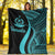 Vanuatu Premium Blanket - Turquoise Polynesian Tentacle Tribal Pattern - Polynesian Pride