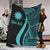 Nauru Custom Personalised Premium Blanket - Turquoise Polynesian Tentacle Tribal Pattern White - Polynesian Pride