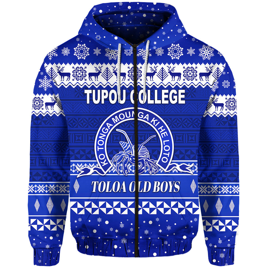 Tupou College Toloa Old Boys Christmas Zip Hoodie Simple Style LT8 - Polynesian Pride