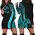 Tonga Women's Hoodie Dress - Turquoise Polynesian Tentacle Tribal Pattern Turquoise - Polynesian Pride